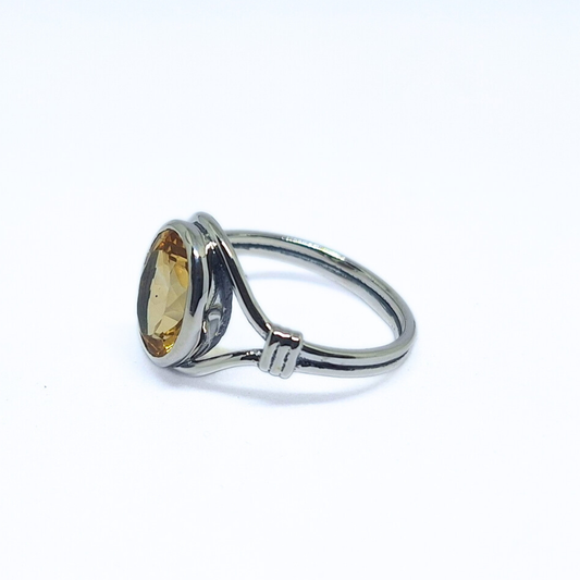 Citrine Zee Ring |Silver