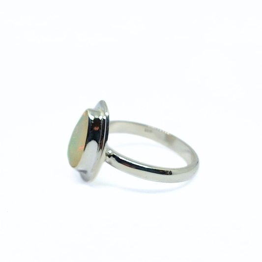 Opal Facet Ring |Silver