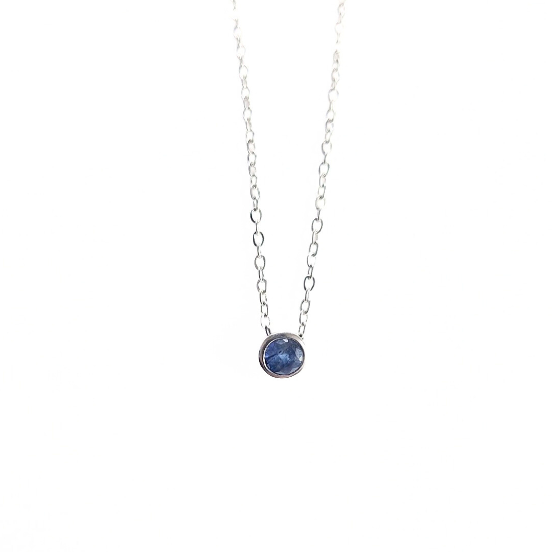Blue Sapphire Slider Pendant |Silver