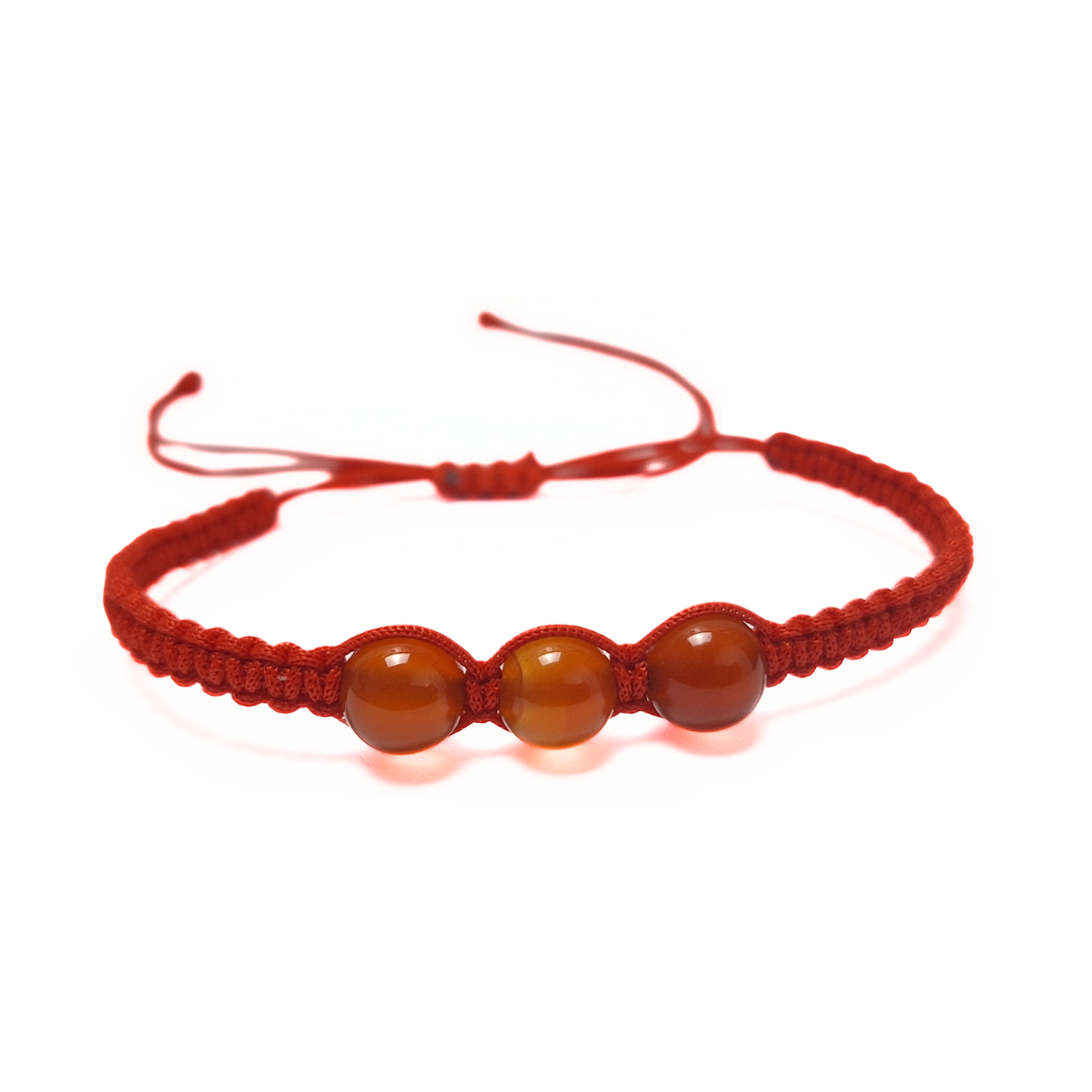 Carnelian Macrame Bracelet (Red)