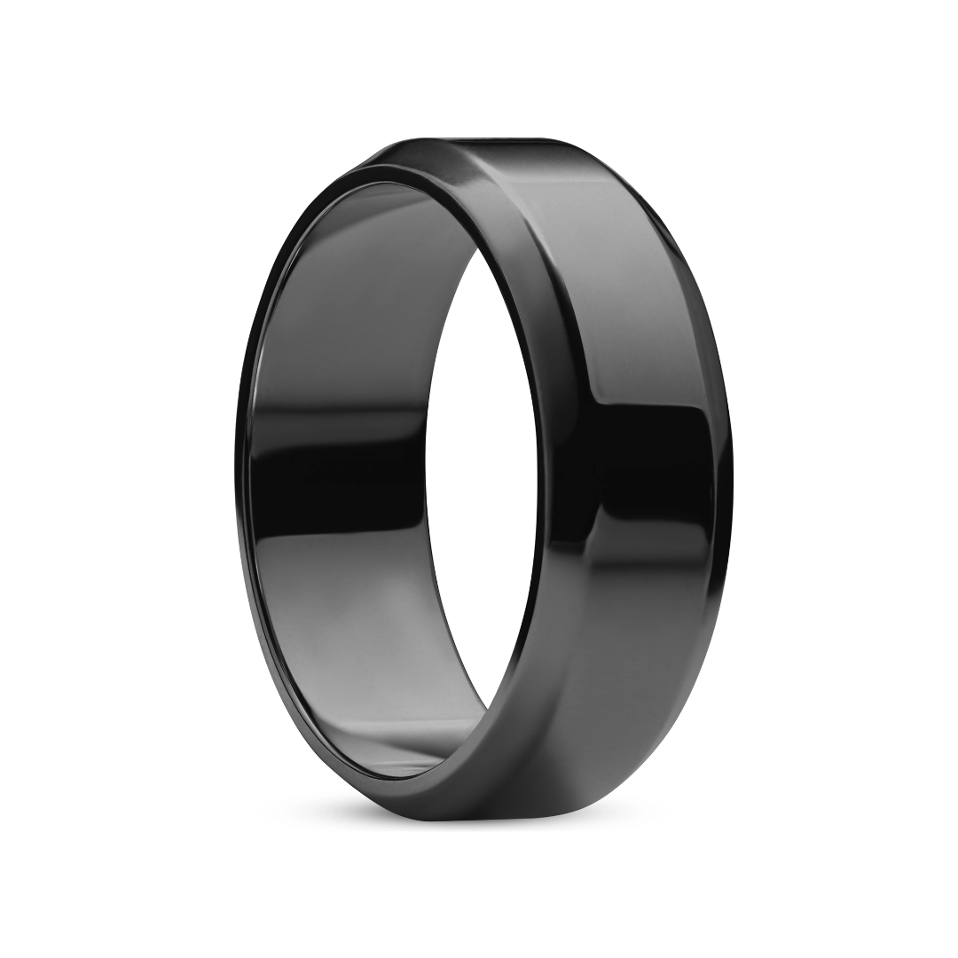 Black 6mm Stainless Steel Ring
