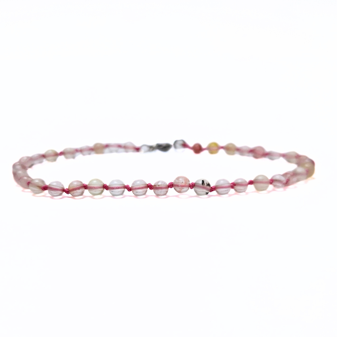 Cherry Quartz 4mm Anklet