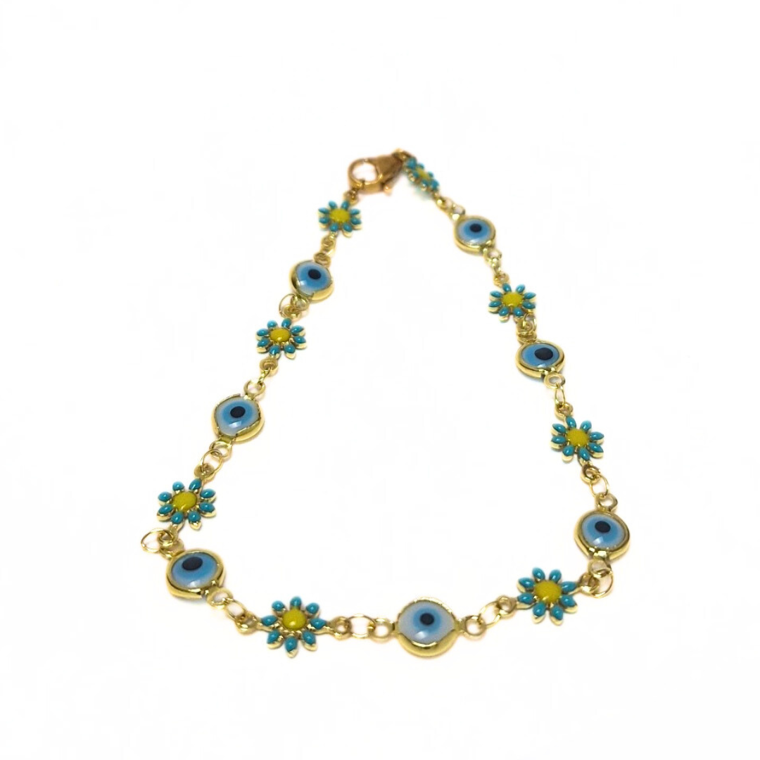Evil Eye Daisy Anklet