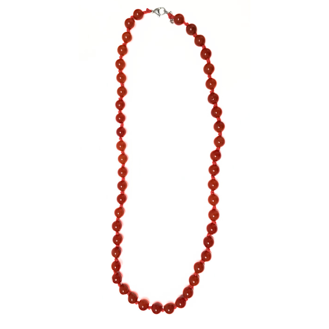 Red Agate Beaded Necklace