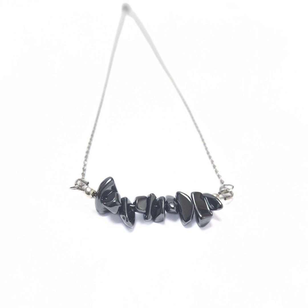 Hematite Chip Necklace |Stainless Steel