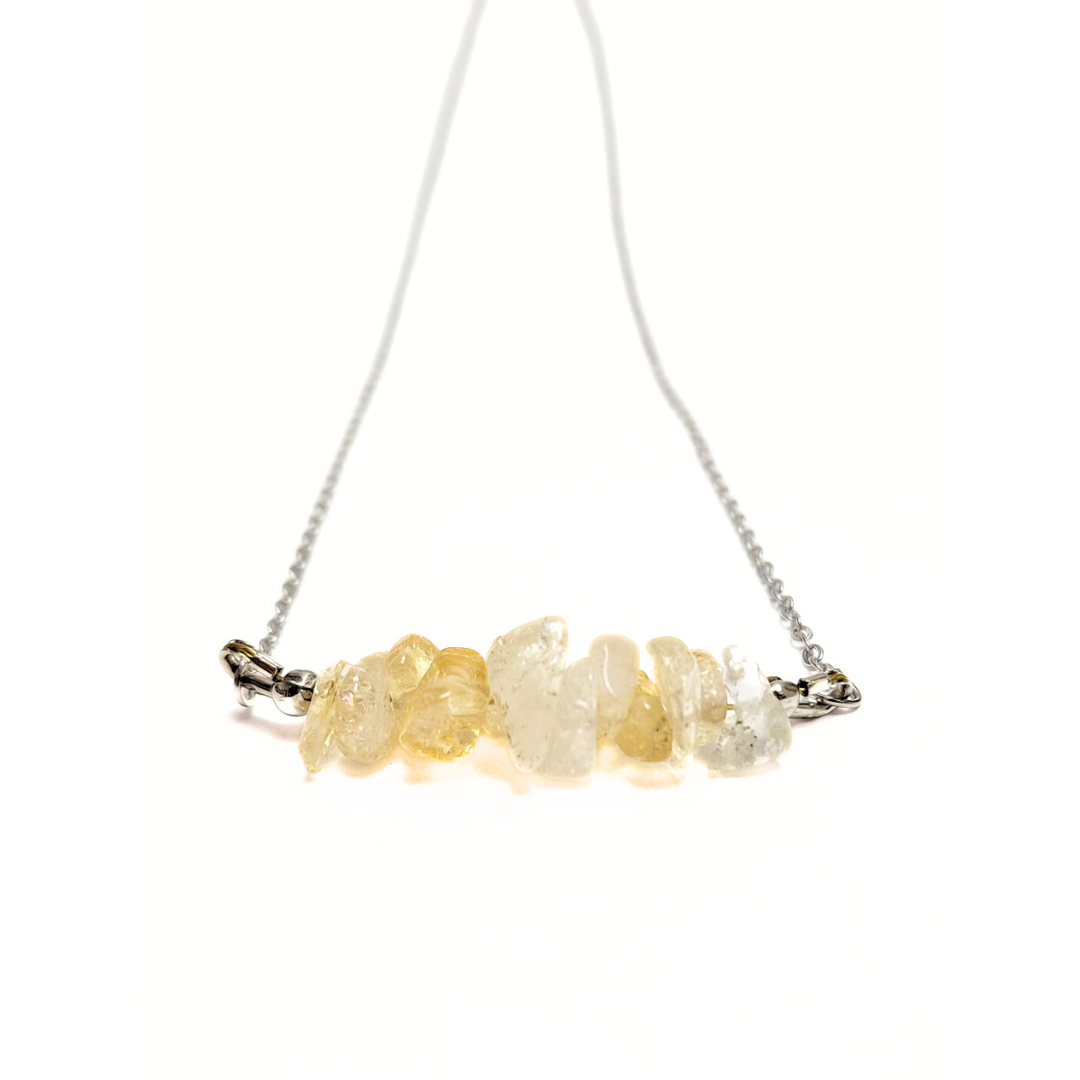 Citrine Chip Necklace (Stainless Steel)