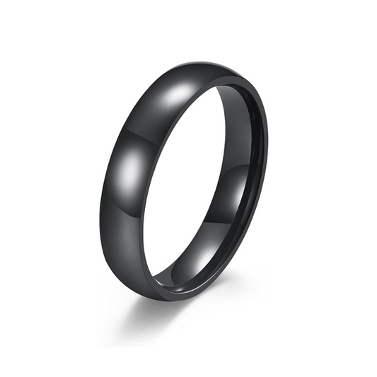 Black 4mm Stainless Steel Ring