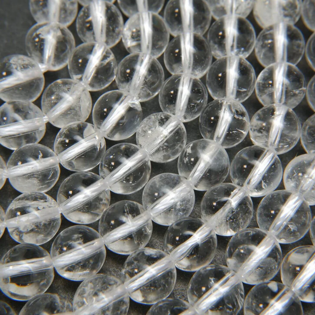 Clear Quartz 8mm Round Loose Beads ±46pcs