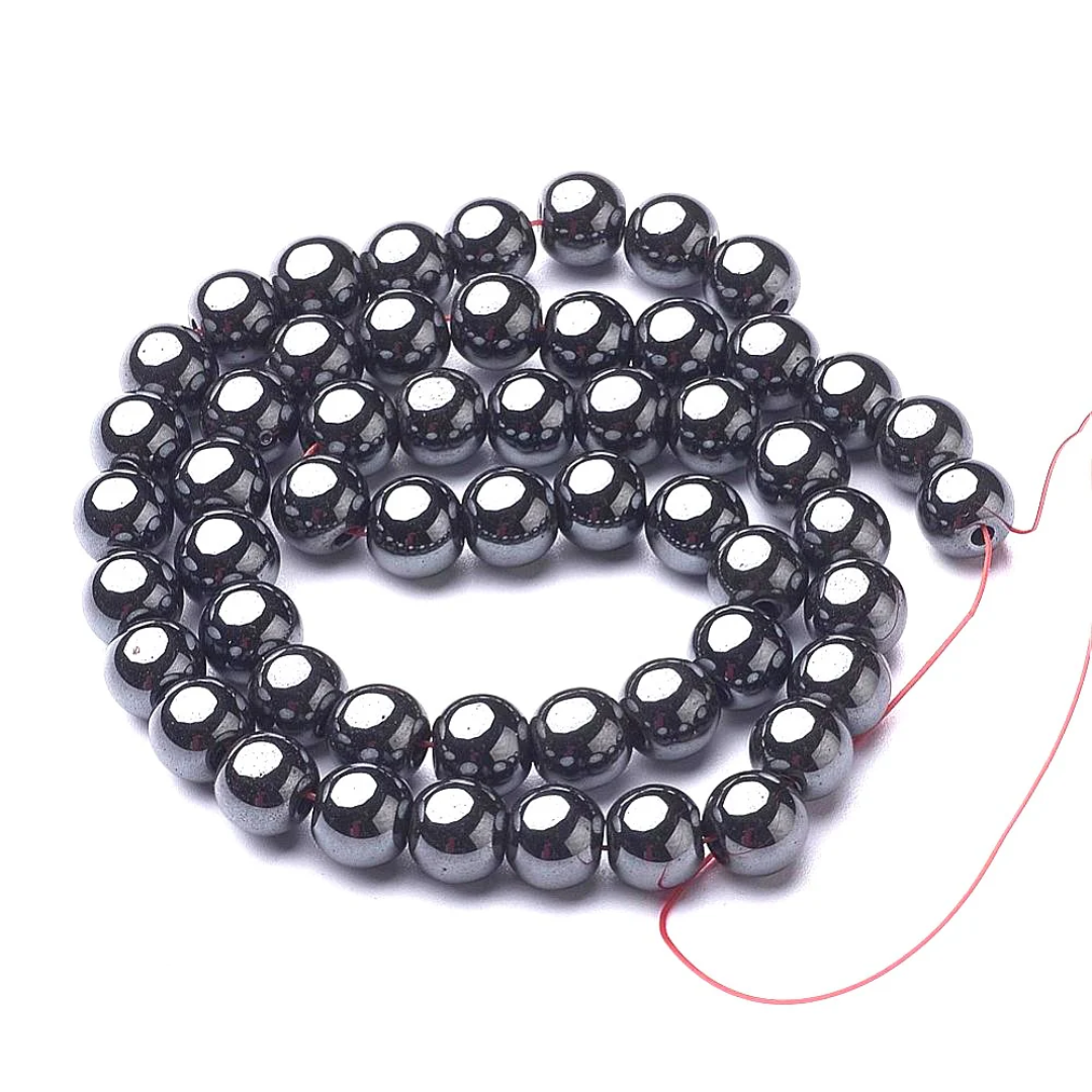 Hematite 8mm Round Loose Beads ±46pcs