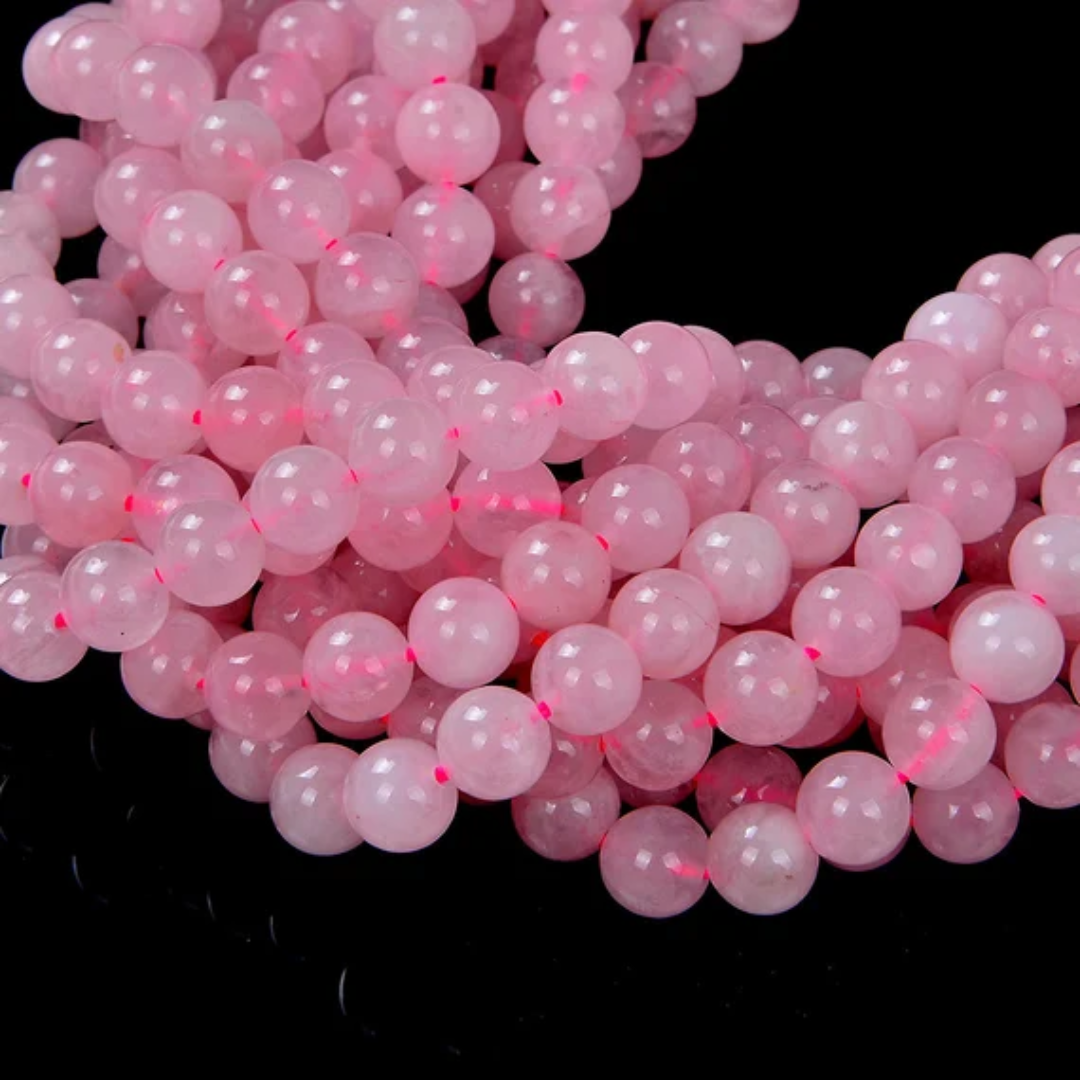 Rose Quartz 8mm Round Loose Beads ±46pcs