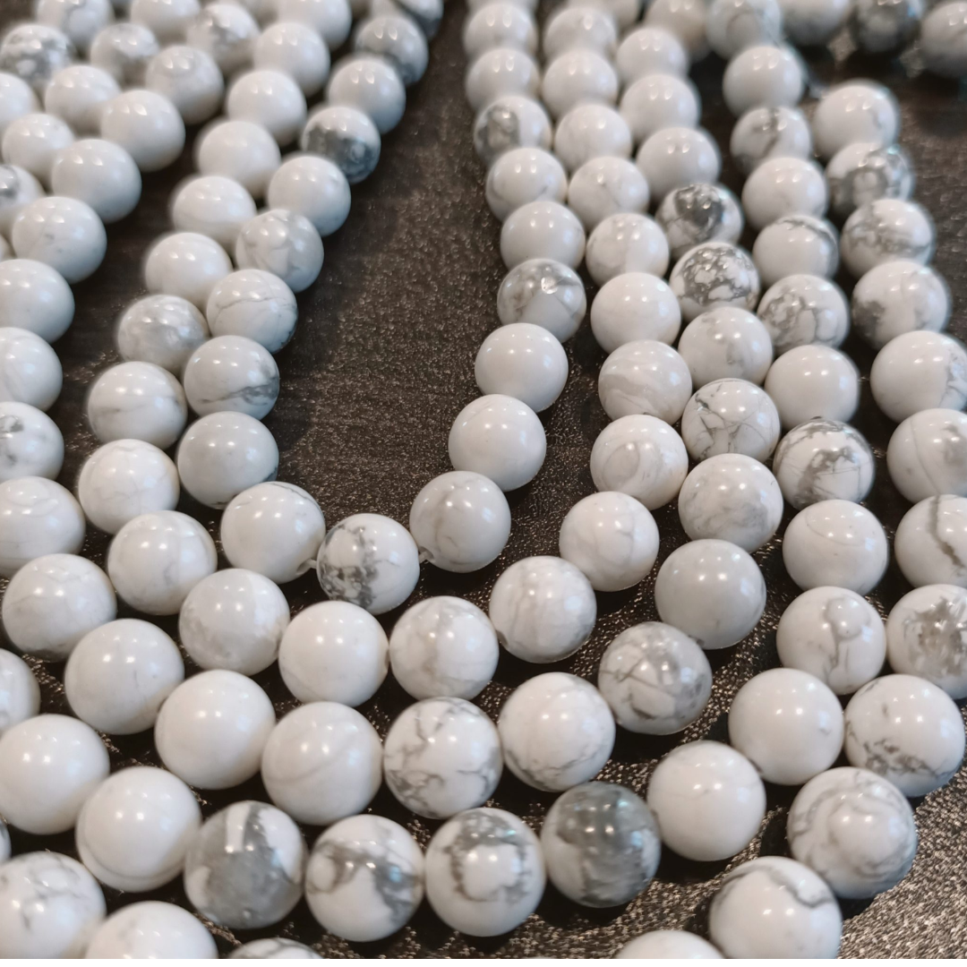 Howlite 8mm Round Loose Beads ±46pcs