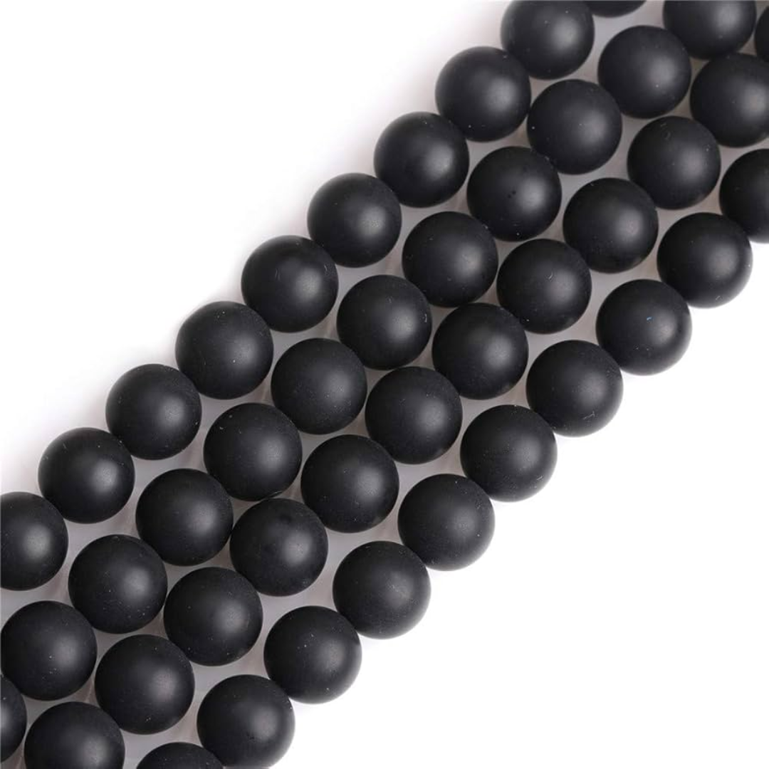 Black Agate (Matte) 8mm Round Loose Beads ±46pcs