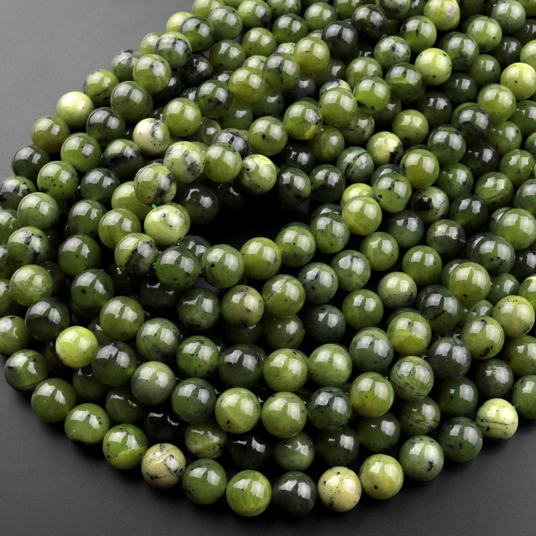 Nephrite Jade 8mm Round Loose Beads ±46pcs
