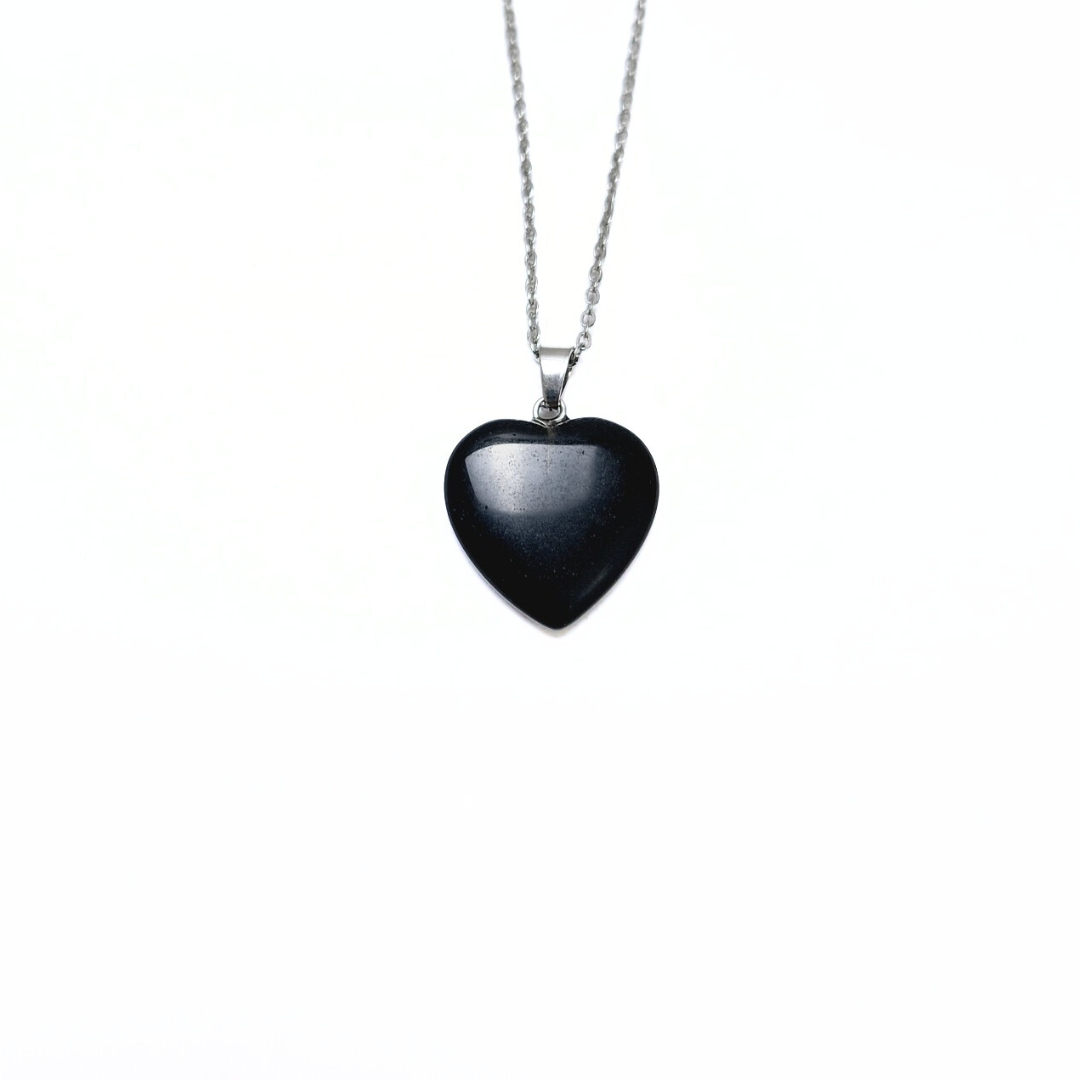 Obsidian 20mm Heart Pendant