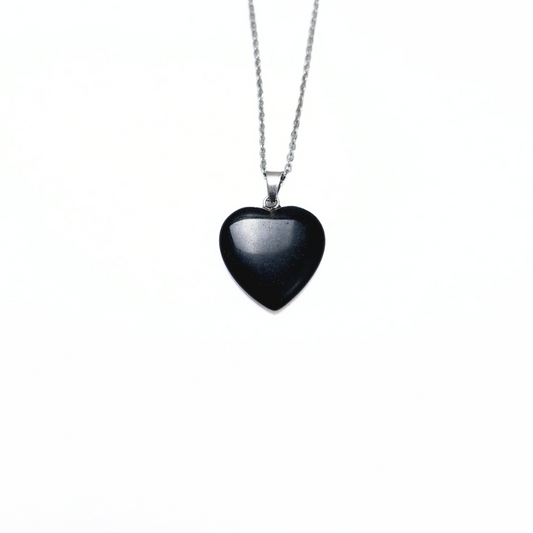Obsidian 20mm Heart Pendant