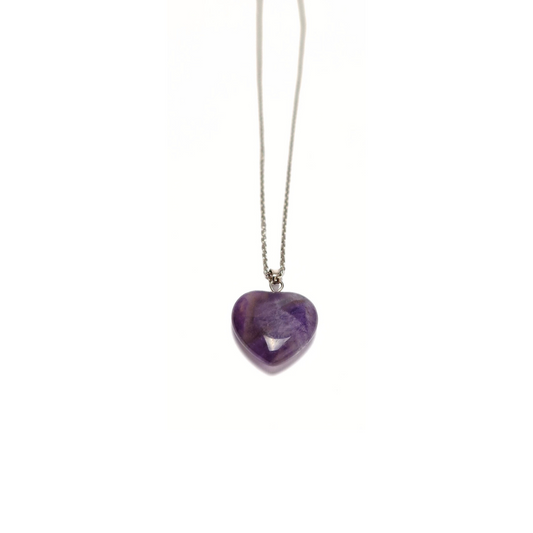 Amethyst 20mm Heart Pendant