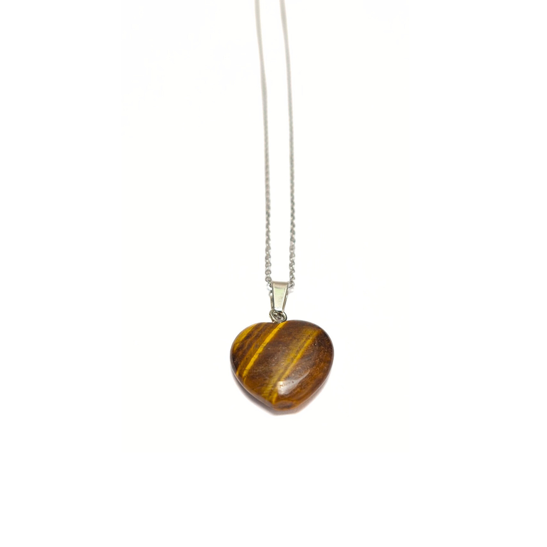 Tiger's Eye 20mm Heart Pendant