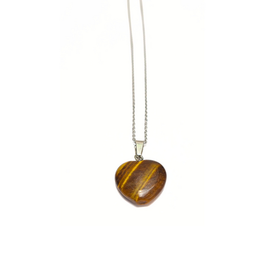 Tiger's Eye 20mm Heart Pendant