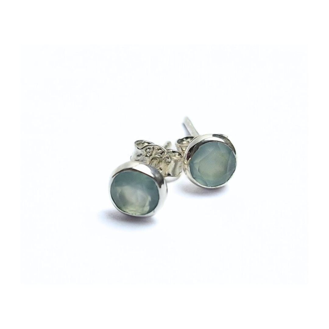 Blue Onyx 5mm Studs |Silver