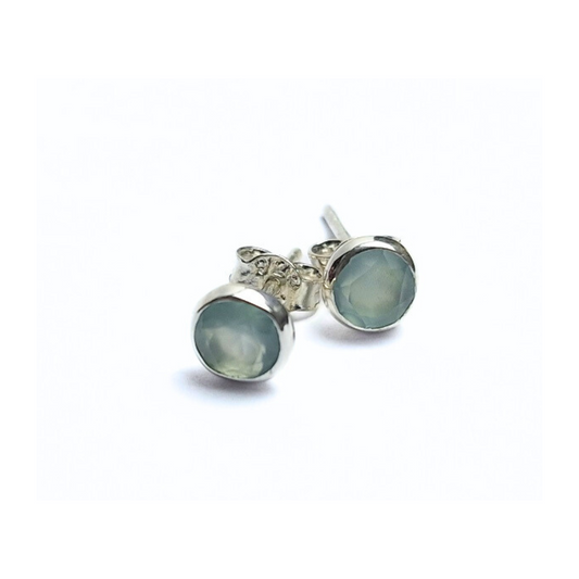 Blue Onyx 5mm Studs |Silver