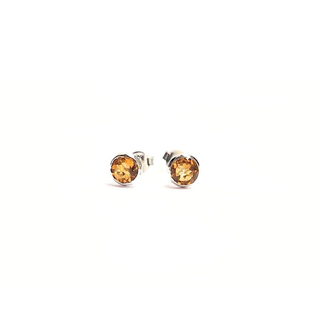 Citrine 5mm Studs |Silver