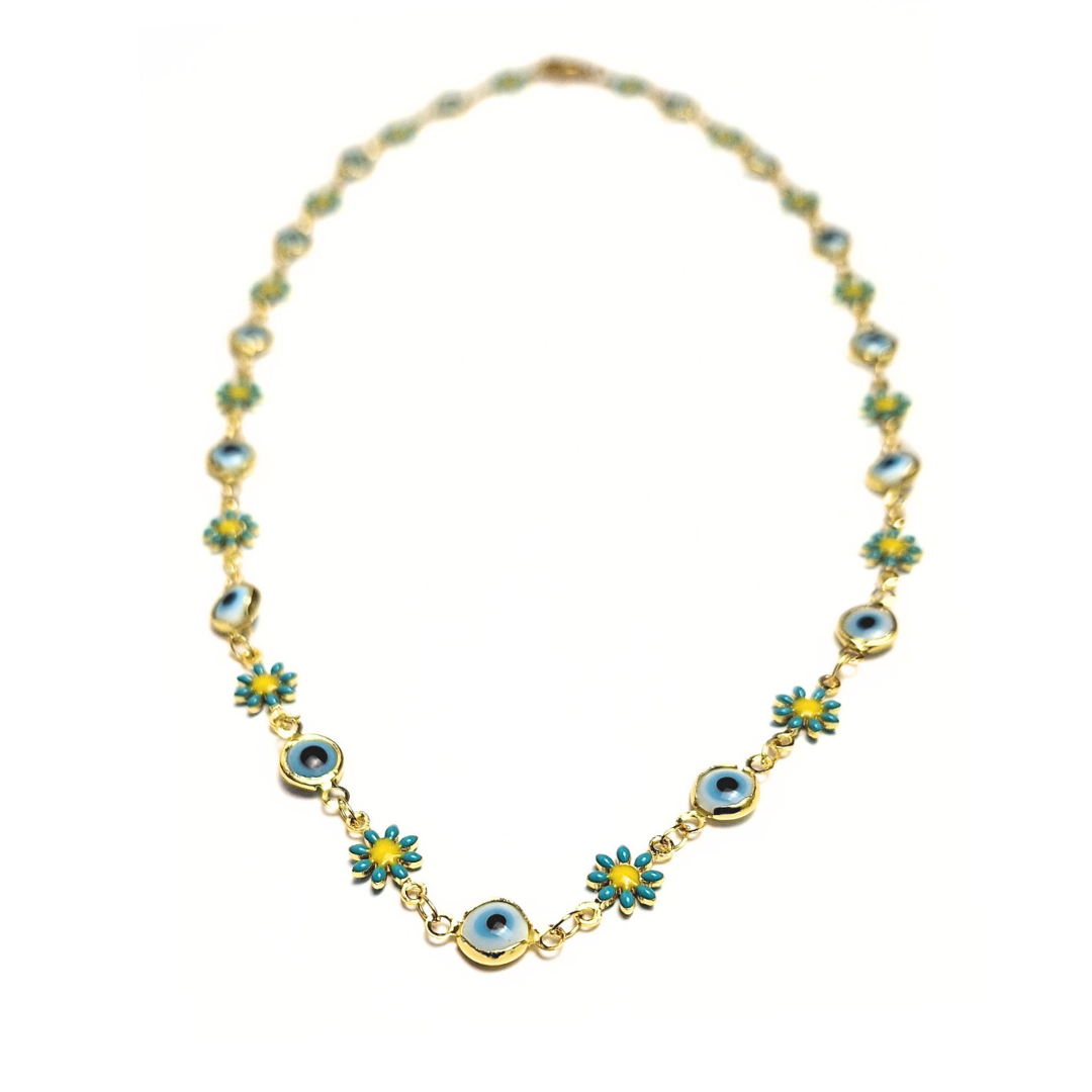Evil Eye Daisy Necklace