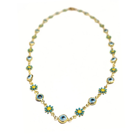Evil Eye Daisy Necklace