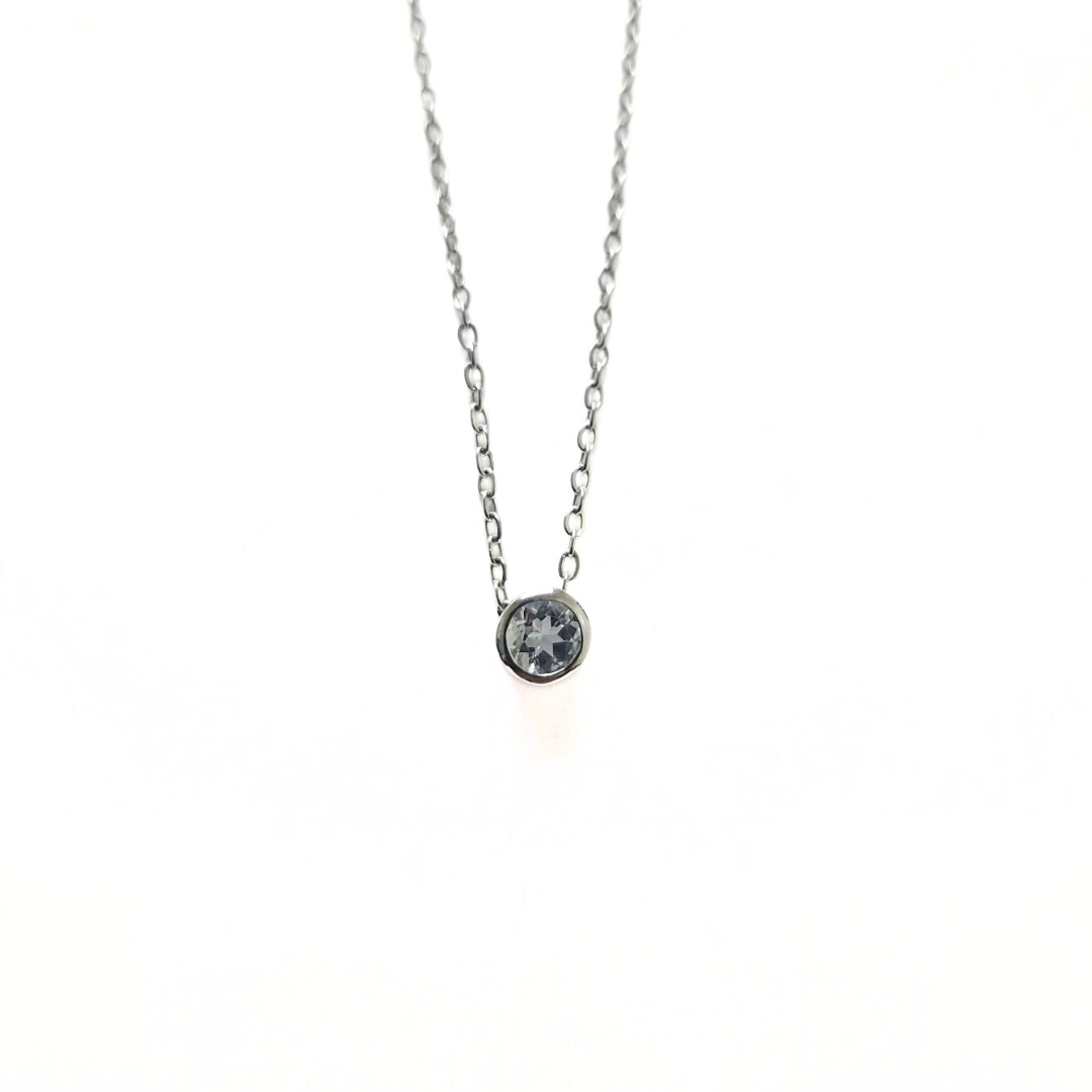 Aquamarine Slider Pendant |Silver