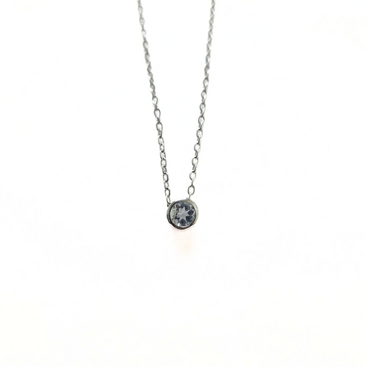 Aquamarine Slider Pendant |Silver