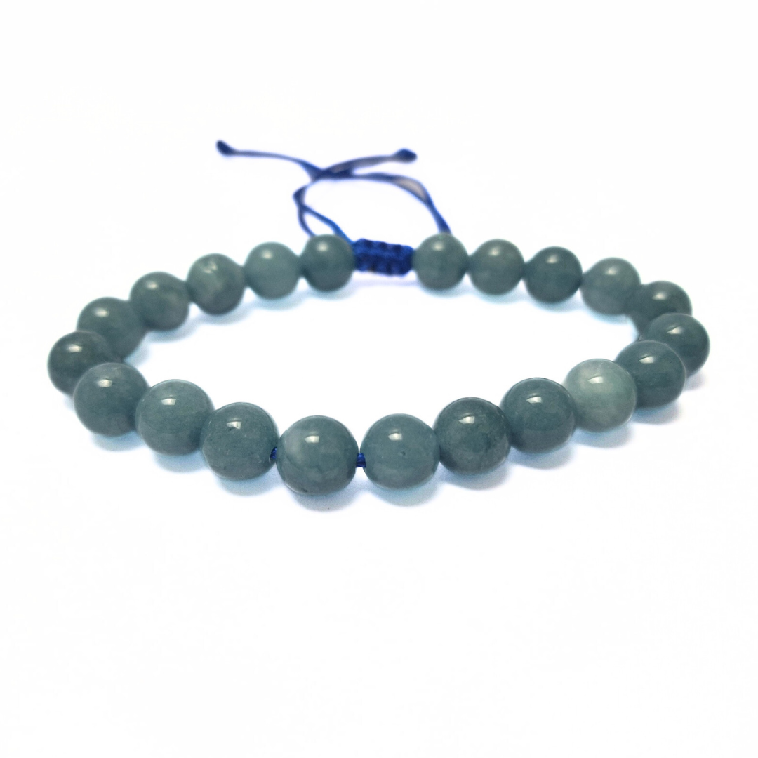 Blue Jade Macrame Bracelet