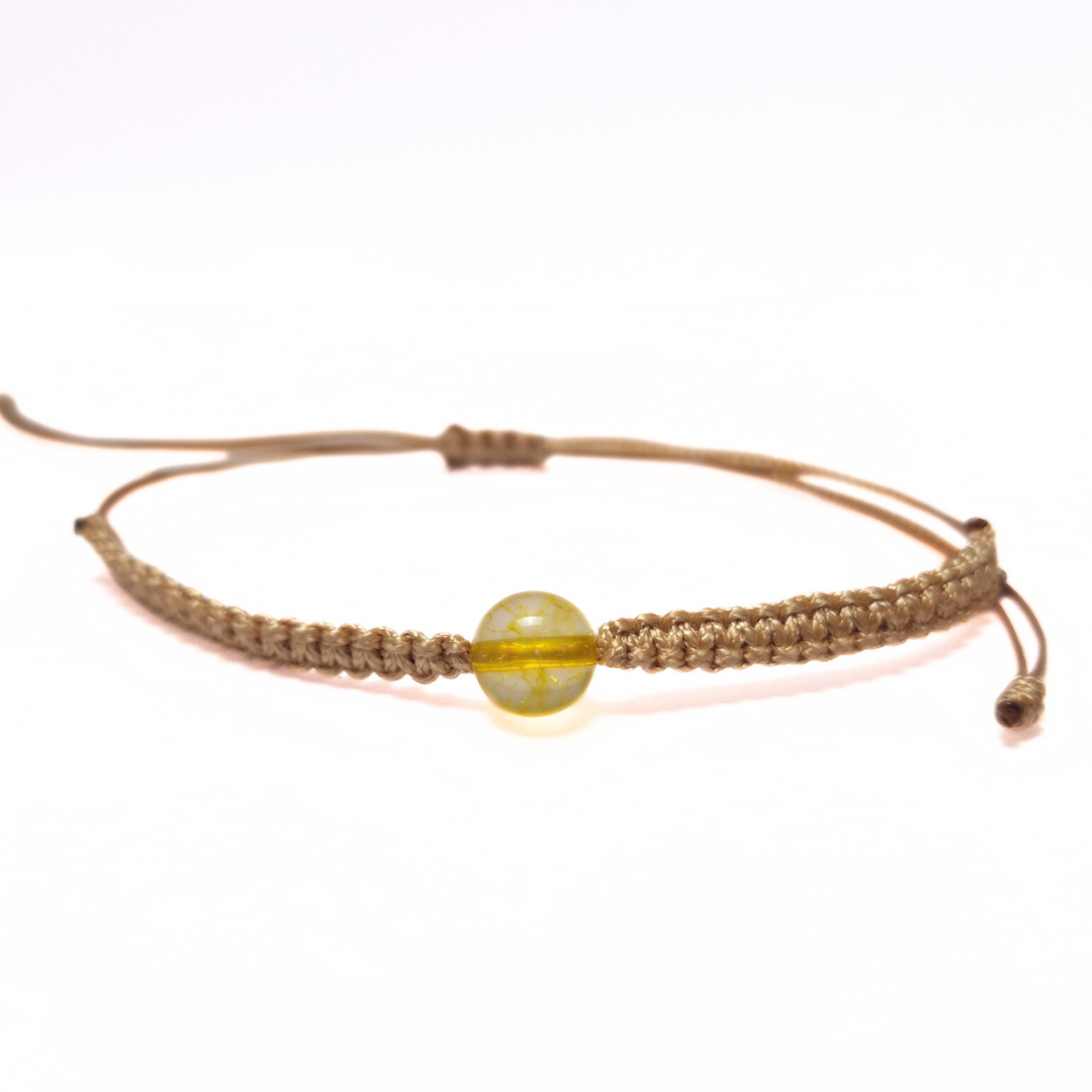 Single Bead Macrame Bracelet