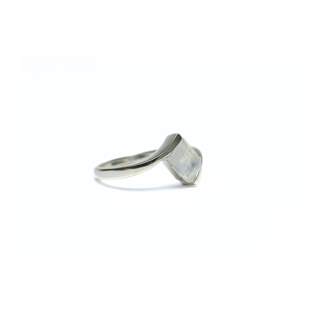 Moonstone Rectangle Ring |Silver
