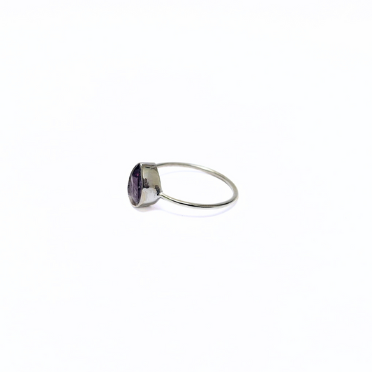 Amethyst Julie Pear Ring |Silver