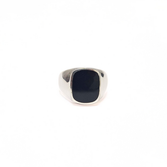 Onyx Signet Ring (14x12) |Silver
