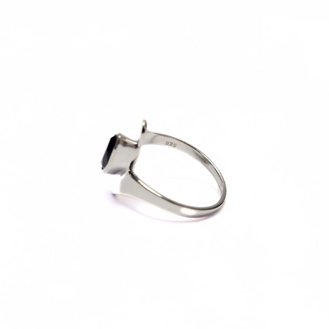 Onyx Marquise Ring(6x12) |Silver