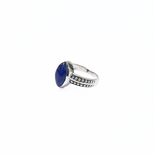 Lapis Lazuli Marquise Ring |Silver