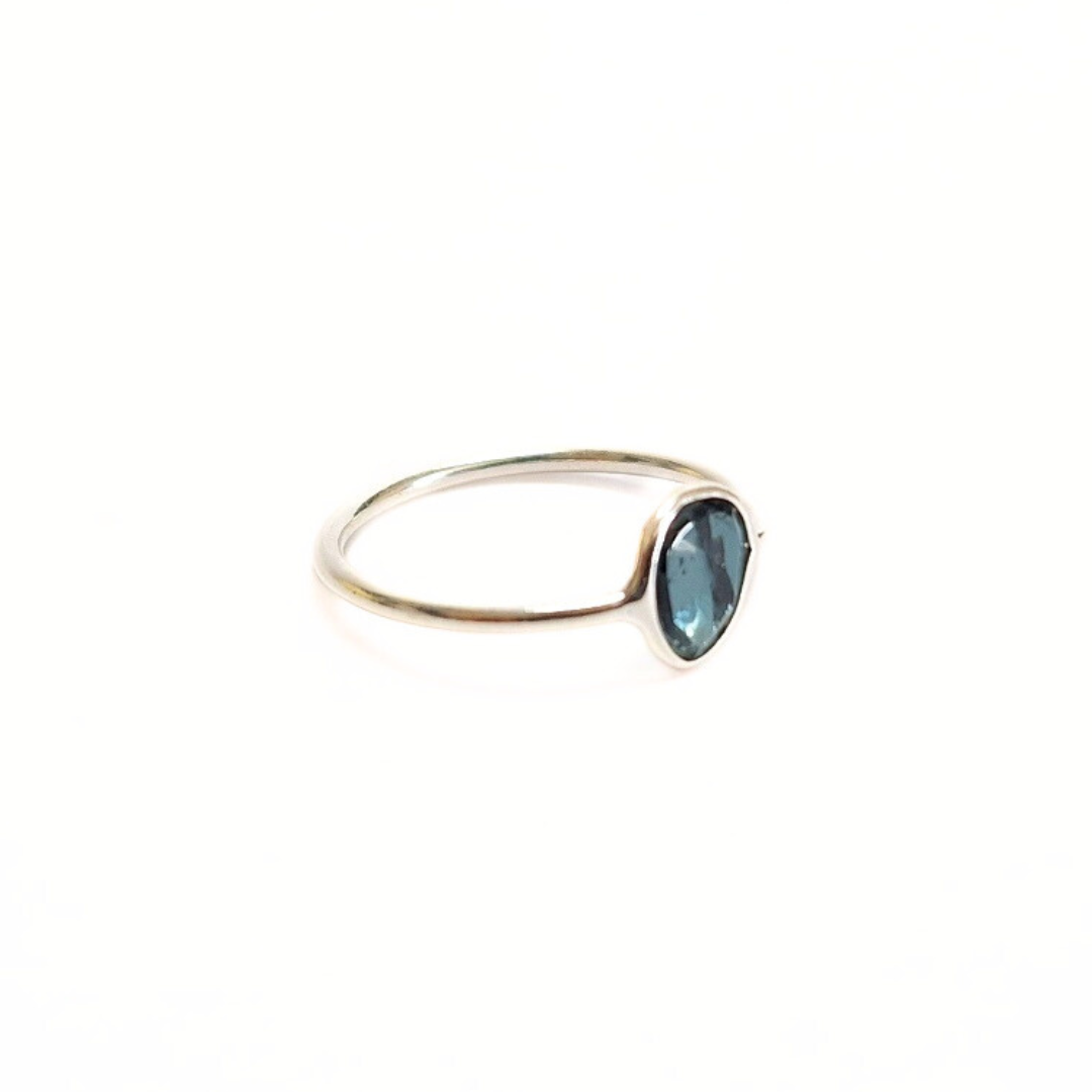 Blue Tourmaline Ring |Silver