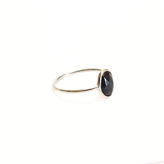 Dravite Tourmaline Facet Ring |Silver