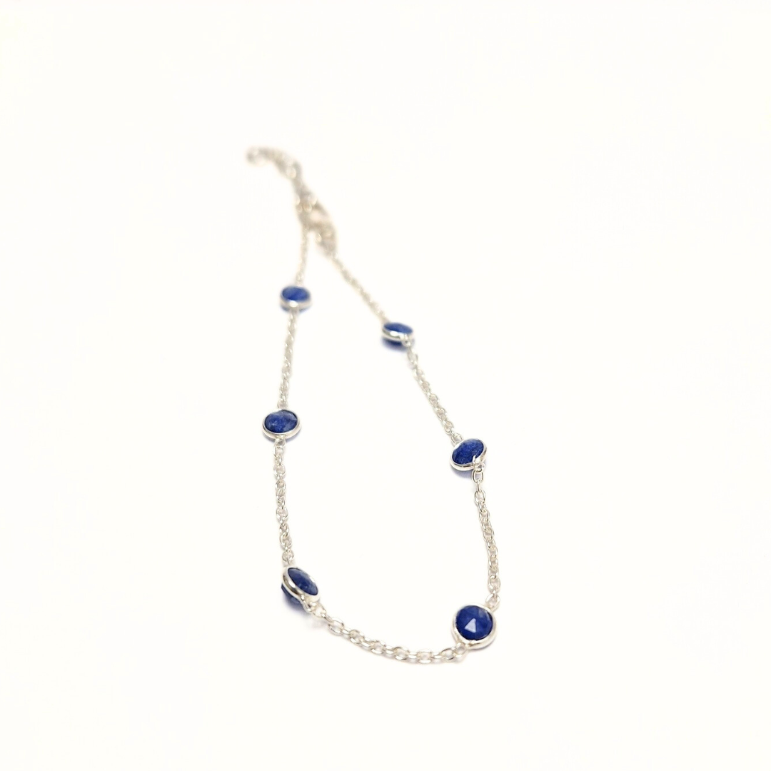 Blue Sapphire Bracelet |Silver