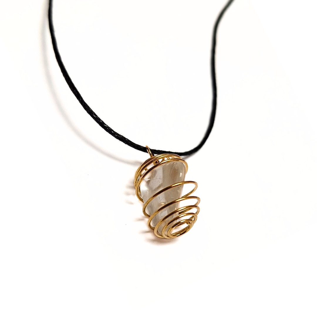 Clear Quartz Spiral Pendant