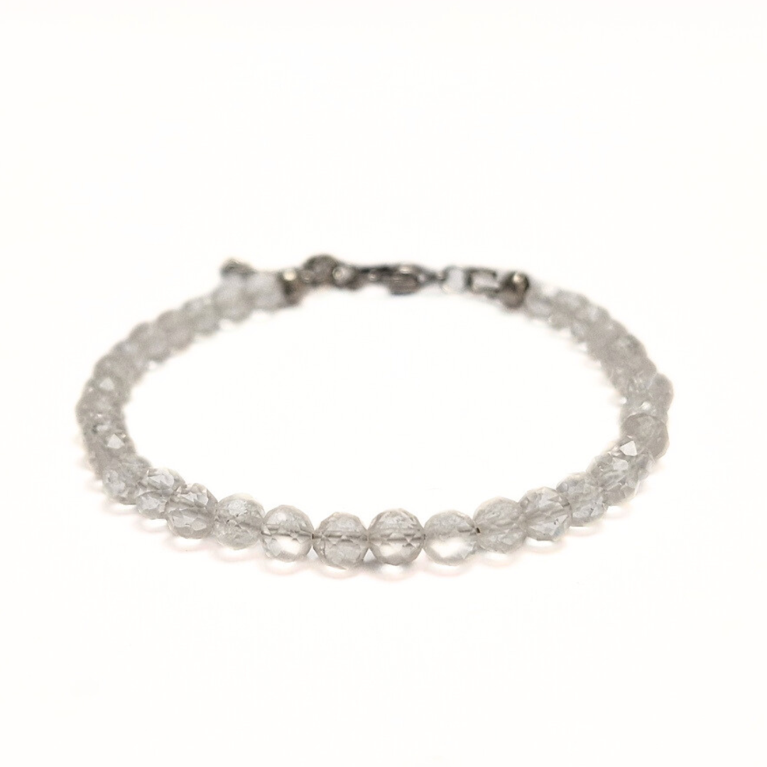 Clear Quartz 4mm Facet Bracelet