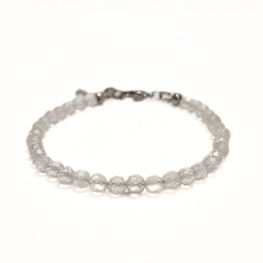 Clear Quartz 4mm Facet Bracelet