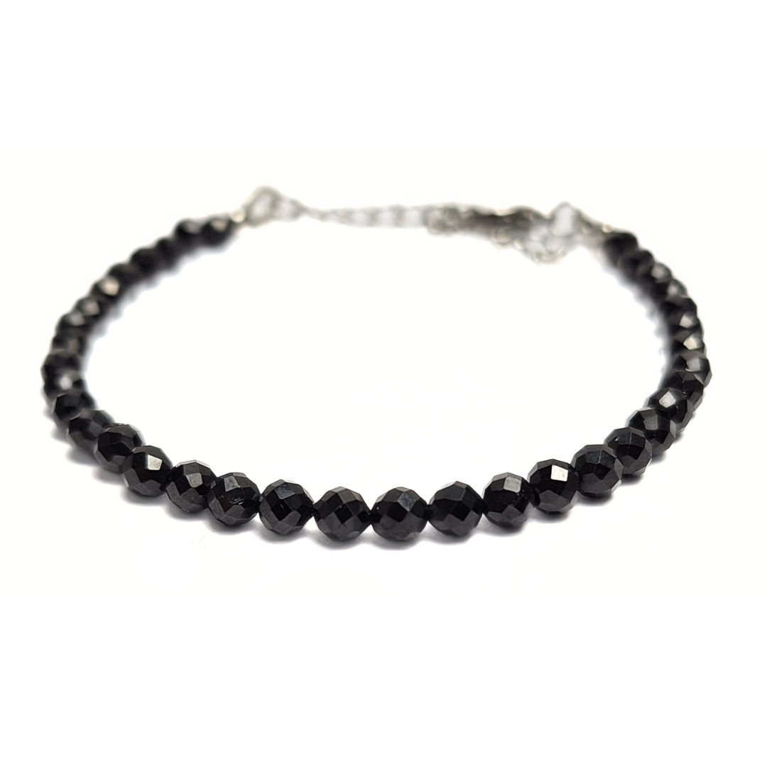 Black Tourmaline 4mm Facet Bracelet