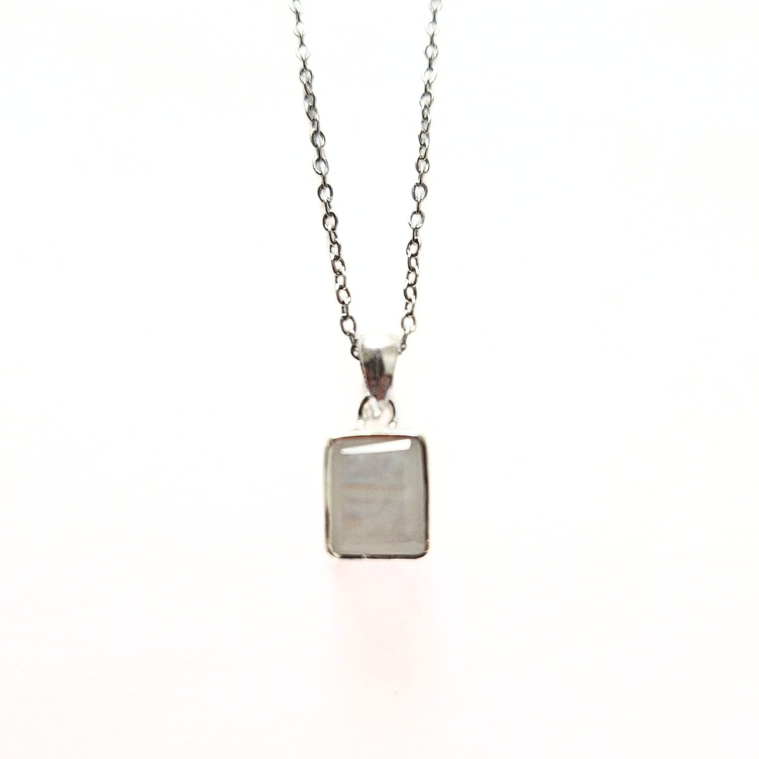Moonstone Brushed Pendant |Silver