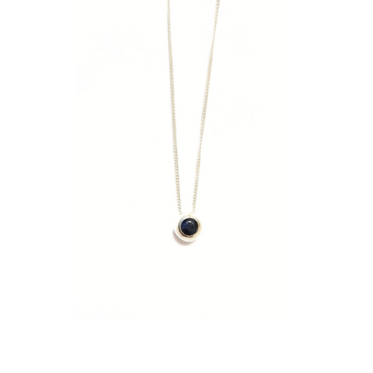 Blue Sapphire Float Necklace |Silver