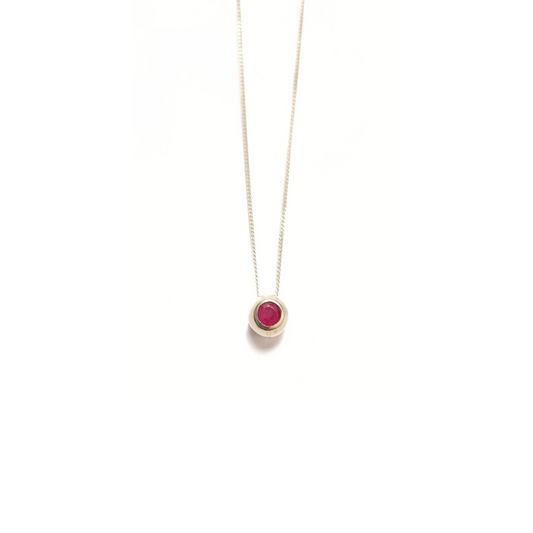 Pink Tourmaline Float Necklace |Silver