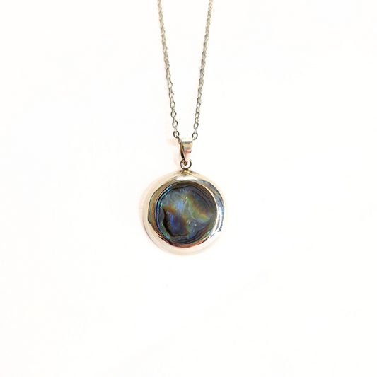 Abalone 15mm Pendant |Silver
