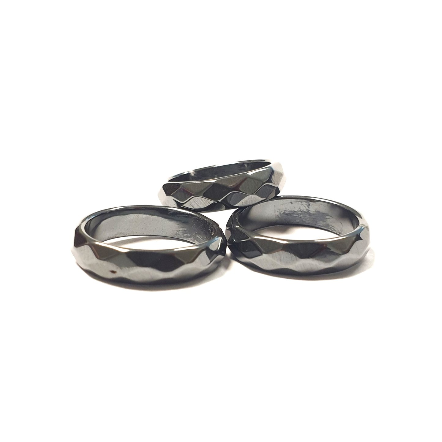 Hematite 6mm Facet Band