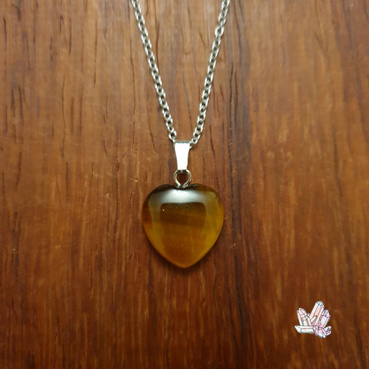 Tiger's Eye 20mm Heart Pendant