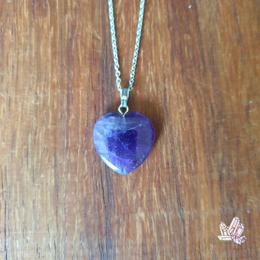 Amethyst 20mm Heart Pendant